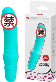 Мини клиторальный вибратор Baile Pretty Love Stev 13.5х2.9 см Бирюзовый (BI-014510-3)(6959532320145)