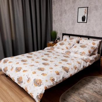 Комплект постільної білизни Moon&Star Бязь Gold Люкс Teddy Dreams євро 200х220 наволочки 2х70х70 (MS-820009847)