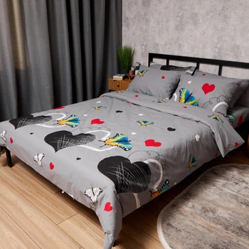 Комплект постельного белья Moon&Star Бязь Gold Люкс Butterfly Love євро 200х220 наволочки 4х50х70 (MS-820008868)
