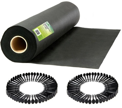 Agrotkanina ogrodowa Plonos + 50 szpilek 1 m x 75 m 150 g/m2 Czarna (5903890611279)