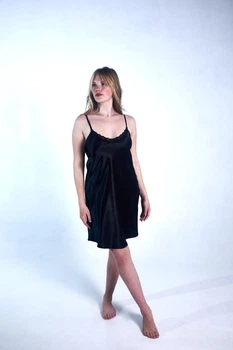 Ночная рубашка с кружевом женская Angelo Dolce AL-2 р. 108-112 XXXL Черная