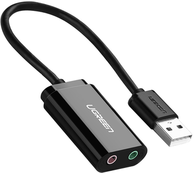 Karta dźwiękowa Ugreen US205 USB 3.5mm Jack TRS (Mic & Ear) Black (1206809345)