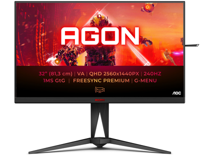 Монітор 31.5" AOC Agon AG325QZN 2K VA 240 Гц Б/В