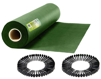 Agrowłóknina ogrodowa Plonos + 100 szpilek 1.6 m x 100 m 90 g/m2 Zielona (5903890624729)