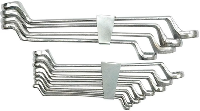 Klucze oczkowe Vorel odgięte 12 szt 6-32 mm clip 52630 (5906083526305)