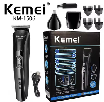 Машинка для стрижки Kemei KM-1506 3-в-1 | Набір для стрижки волосся, вусів, бороди та вух Трімер