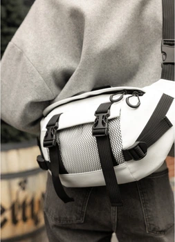 Большая женская поясная сумка бананка из экокожи SAMBAG Белая (866038721)
