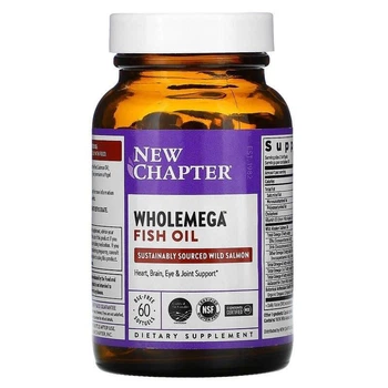 Жир аляскинского лосося New Chapter Alaskan Salmon Oil 1000 мг 60 капсул в упаковке (ARE-574046)