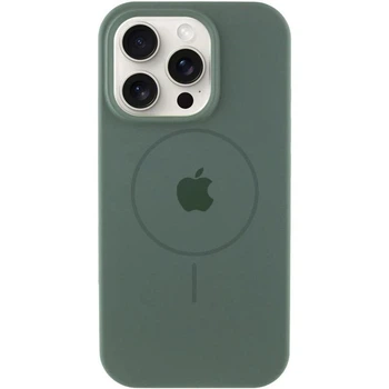 Чохол силіконовий Premium Silicone Case Full Protective (AA) with MagSafe для Apple iPhone 16 (6.1") Pine green