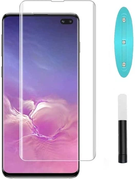 Изогнутое защитное стекло UV GLASS для Samsung Galaxy S10 Plus прозрачное без рамок