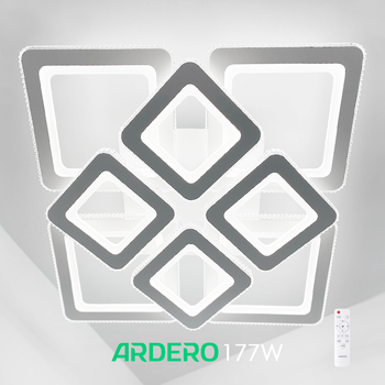 Люстра VIVID 177W AL6168 ARD белая Ardero 3000-6500К 16500Lm LED светодиодная с пультом 540х540х125мм квадраты