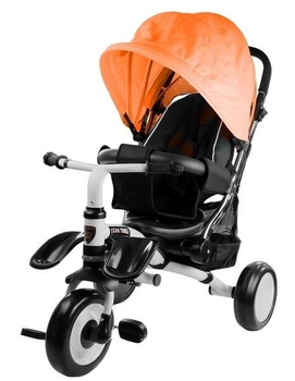 Триколісний велосипед прогулянковий LEAN Toys з дахом колеса EVA оранжевий PRO400 (5902808157946)