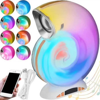 Беспроводная мини умная смарт колонка 4 в 1 с блютуз сonch music light, 256 режимов освещения