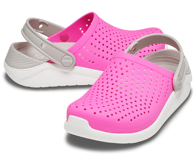 Дитячі крокси для дівчинки Crocs LiteRide Clogs Electric Pink/White (32/33, яскраво-рожевий)