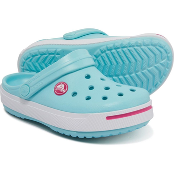 Дитячі крокси для дівчинки Crocs Crocband II Kids Clogs Ice Blue/Candy Pink (21/22, бірюзовий)