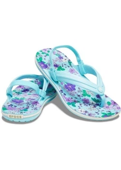 Крокс Крокбенд Фліп Вьетнамки Голубі Kids' Crocband™ Floral Strap Flip Ice Blue (29/30, блакитні)