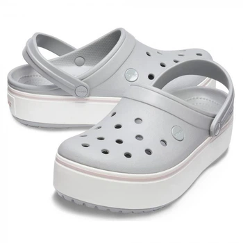 Дитячі крокси для дівчинки Crocs Crocband Platform Clog Grey/Rose (33/34, сірий)