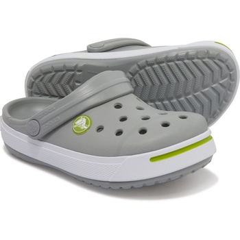 Дитячі крокси-сабо для хлопчика Crocs Crocband II ClogKids Light Grey/Volt Green (25/26, сірий)