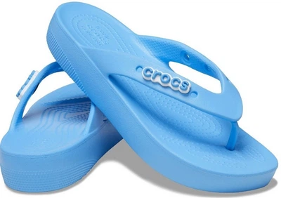Жіночі в'єтнамки Crocs Classic Platform Flip Oxygen (37-38, світло-синій)