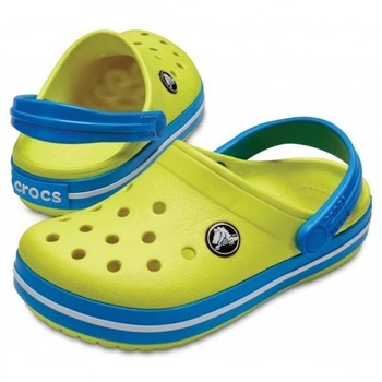 Дитячі крокси-сабо для хлопчика Crocs Crocband Kids Tennis Ball Green/Ocean (27/28, жовтий)