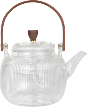 Dzbanek Homla Elsie ryflowany z drewnianą rączką 880 ml (5904183891255)