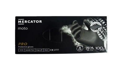 Рукавички міцні нітрилові Mercator Medical Moto XL Чорні 100 шт (00-00000159)