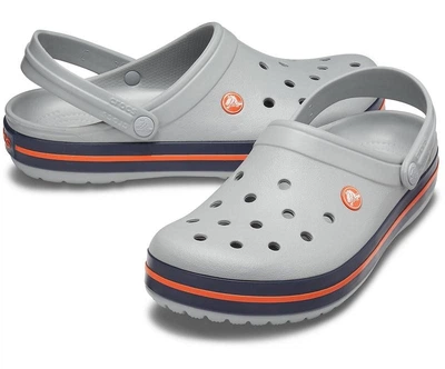 Чоловічі крокси Crocs Crocband Clog Light Grey/Bright Cobalt (44-45, сірий)