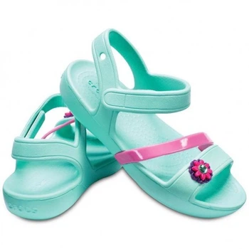 Дитячі сандалії для дівчинки Crocs Lina Sandal Pool Mint Kids (23/24, блакитні)
