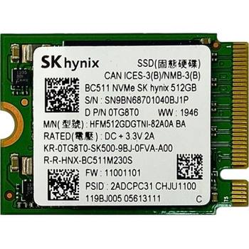 SSD накопичувач 512 ГБ Hynix BC511 (M.2 2230, TLC, NVMe, HFM512GDGTNI-82A0A) Б/В