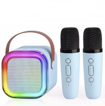 Детский набор караоке портативная Bluetooth колонка с микрофоном и RBG подсветкой
