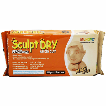 Комплект 30 шт. Маса для моделювання, персикова, самозастигаюча, 500 г., ''Sculpt Dry'', MUNGYO MF500 8804819065517