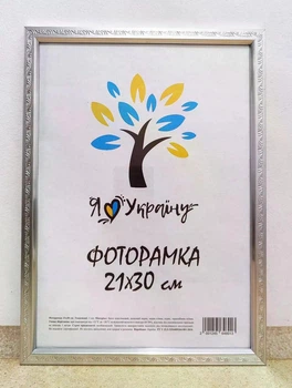 Фоторамка Алан А4 21х30 см срібна з візерунком 1511 скло