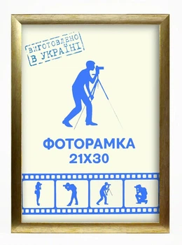Фоторамка Алан А4 21х30 см золотистий 1611 оргскло