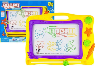 Znikopis magnetyczny LEAN Toys Morze, 3 pieczątki, kolorowe tło (5905214972950)