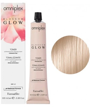 Безаммиачная крем-краска Farmavita Omniplex Blossom Glow Toner 10.02 Платиновый жемчужный блондин 100 мл