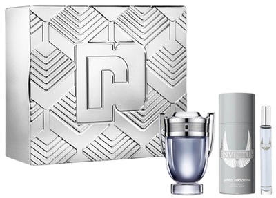 Набір для чоловіків Paco Rabanne Invictus туалетна вода 100 мл + туалетна вода 10 мл + дезодорант 150 мл (3349668623204)