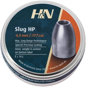 Пули пневматические H&N Slug HP кал. 4.5 мм. Вес - 1,3 г. 250 шт/уп