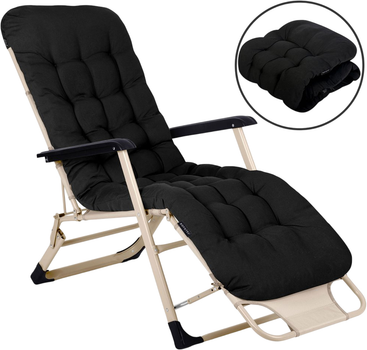 Садовий шезлонг Sofotel ChillWell складаний з подушкою чорний