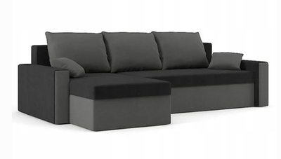 Диван кутовий Зеус 235×140 см чорний-сірий