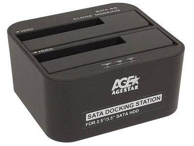 Док-станція AgeStar 3UBT6-6G для 2.5"/3.5" SATA HDD або SSD USB3.0 Black ( Чорний ) 32679