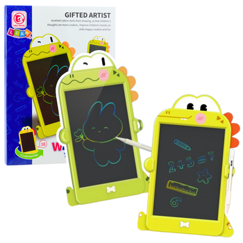 Tablica do rysowania i pisania LEAN Toys Dinozaur zielona LCD Rysik (5905991057246)