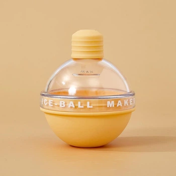 Форма для льда в виде шара Ice Ball Maker TOPA Сферическая силиконовая сфера для заморозки и хранения круглого льда Желтая