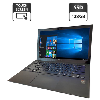 Ноутбук Б-класс Sony Vaio SVP132A1CM / 13.1" (1920x1080) TN Touch / Intel Core i5-4200U (2 (4) ядра по 1.6 - 2.6 GHz) / 4 GB DDR3 / 128 GB SSD / Intel HD Graphics 4400 / WebCam б/у