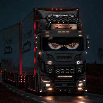 Светящиеся глаза на фуру, грузовик на лобовое стекло DEVIL'SEYE WHITE - LED Глаза Дьявола на машину електронные XL7