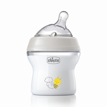 Пляшечка пластик Chicco Natural Feeling NEW, 150 мл, 0м+ (Колір Серый)