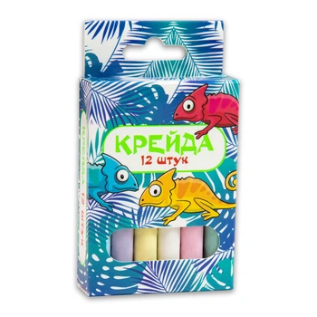 Крейда кольорова Strateg 12 шт 6 кольорів (50106)