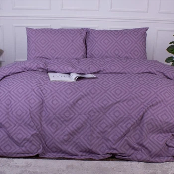 Комплект постельного белья MirSon Ranforce Elite Полуторный 143х210 см 17-0626 Geometry Purple Ranforce (2200008205201)