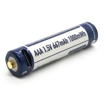 Аккумулятор Keeppower Li-ion AAA 667mAh 1.5V для игрушек и пультов USB зарядка мизинчиковая батарейка (VIL-O_33P)