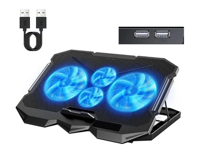 Подставка охлаждающая для ноутбука до 17" IceCoorel K22 Laptop Stand Blue LED со сменой наклона черная