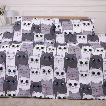 Комплект постельного белья в кроватку детский MirSon 110 x 140 см 17-0635 Кот Батон Серый Ranforce&nbsp;Elite (2200009376382)